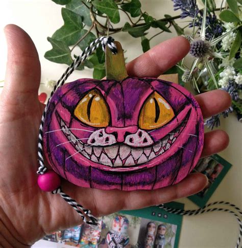 Halloween Cheshire Cat Pumpkin. Special Edition Hand Painted | Etsy