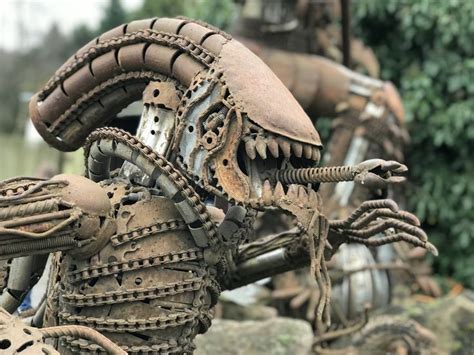 An Alien Like Creature Made Out Of Scrap Metal