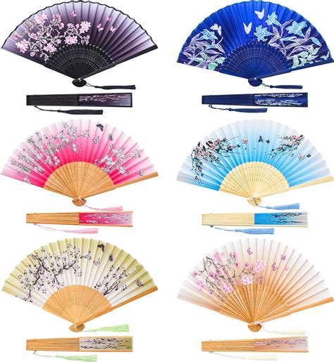 Amazon Barydat Pieces Folding Fans Chinese Style Bamboo Handheld