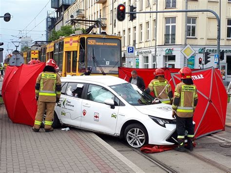 Śmiertelny wypadek na skrzyżowaniu ul Piotrkowskiej i ul Sieradzkiej