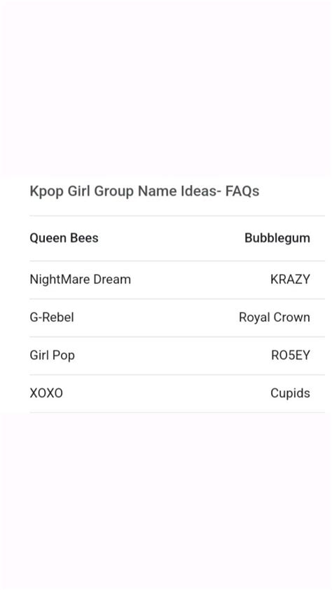 Kpop Girl Group Name Ideas