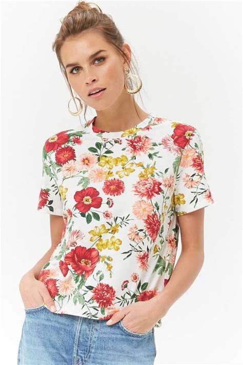 Forever 21 Floral Print Tee Floral Print Tees Floral Tops Forever 21