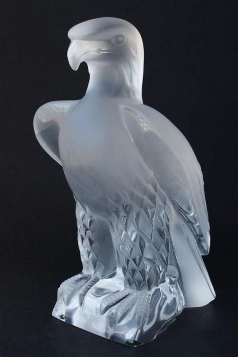 Frosted Glass Eagle Sculpture By Lalique French Glass