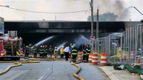 Part Of I 95 Collapses In Philadelphia After Tanker Fire Burns