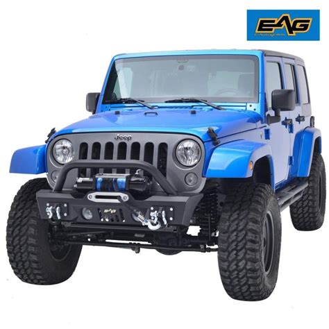 E Autogrilles Jjkfb003 Eag Stubby Front Bumper With Oe Fog Light Housi