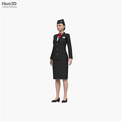 Stewardess 3d модель Персонажи на Hum3d