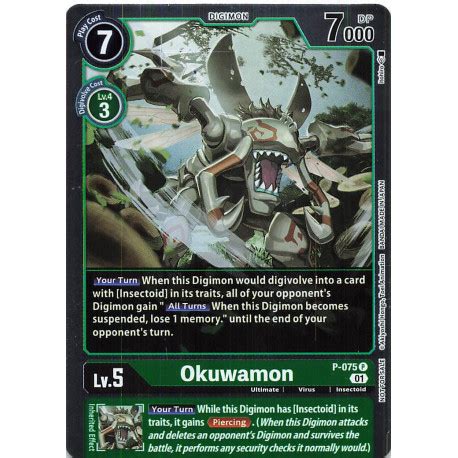 BT9 P 075 PR FOIL Okuwamon Digimon X RECORD Digimon Card Game