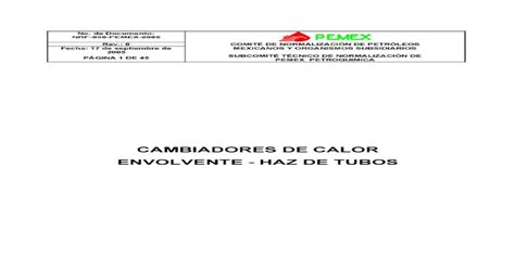 NRF 090 PEMEX 2005 Intercambiadores PDF Document