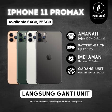 Jual IPHONE 11 PRO MAX 64GB 256GB SECOND INTERNASIONAL LIKE NEW