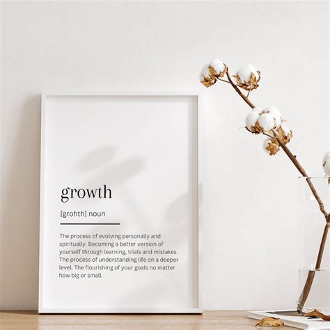 Growth Definition Print, Growth Quote, Definition Printables