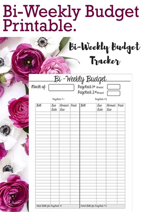 Free Printable Bi Weekly Budget Template