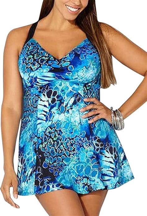 Bolawoo Damen Neckholder Push Up Badekleid Badeanzug Badeanzug