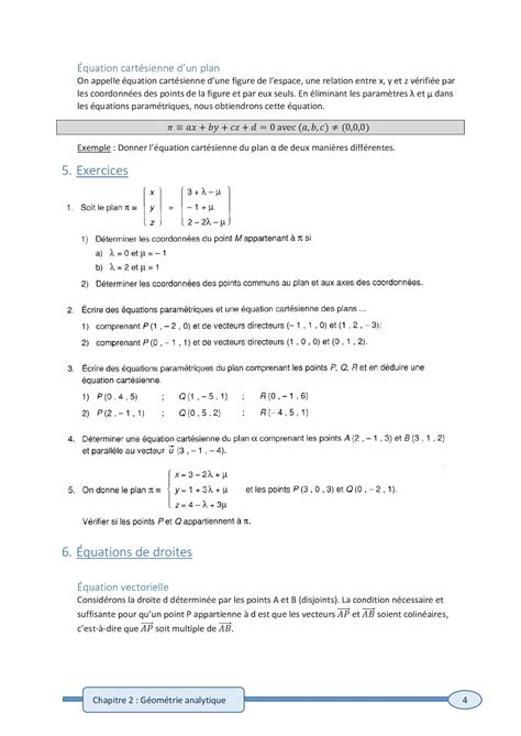 Chapitre 2 Géométrie Analytique Dans L espace CALAMEO Downloader