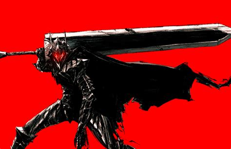 Armored Guts Berserk Red Background Black Swordsman Chun Lo Wallpaper ...