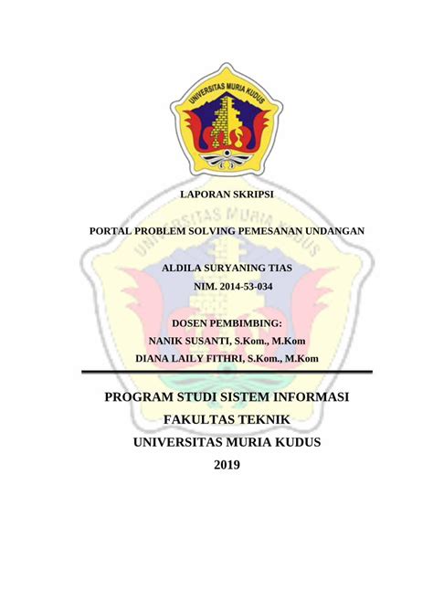 Pdf Program Studi Sistem Informasi Fakultas Teknik Eprints Umk Ac Id