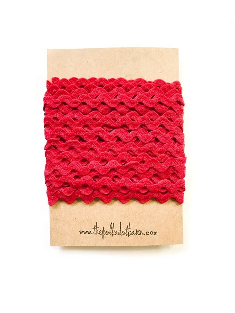 Red Ric Rac 12 Inch By The Yard Red Ric Rac Zig Zag Trim Ric Rac Red