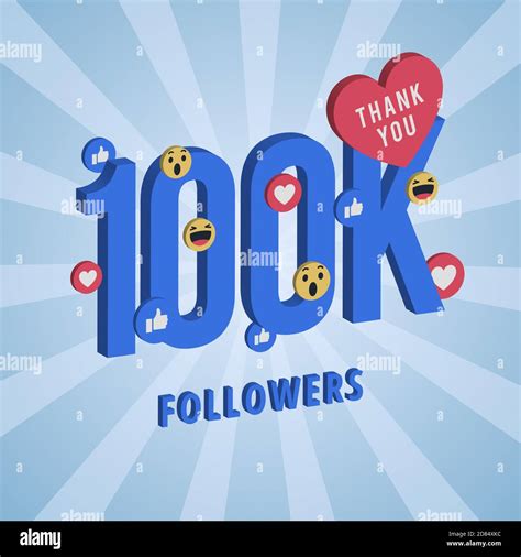 Social Media Banner With Thank You For K Followers Blue Card With