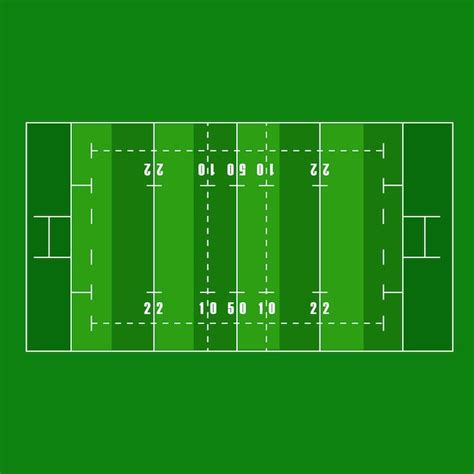 Premium Vector Flat Green Rugby Field Top View Of Rugby Field With