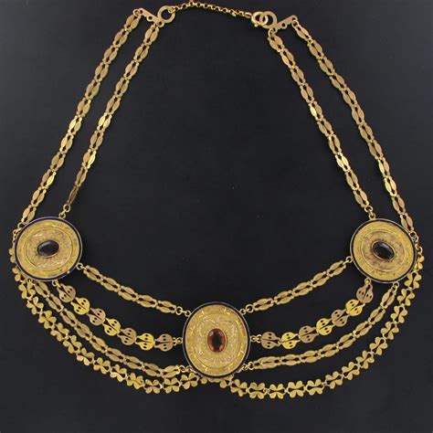 Collier Ancien Esclavage Or Et émail - bijoux anciens