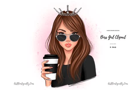 Babe Boss Coffee Queen Clipart PNG Set Graphic By ArtBoutigueByLina Creative Fabrica