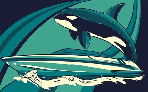 Ilustra O Do Vetor De Salto Da Orca Esp Rito De Baleia Assassina