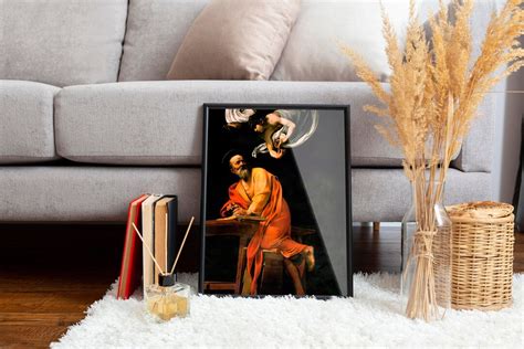 Caravaggio The Inspiration Of Saint Matthew Print On Canvas Etsy