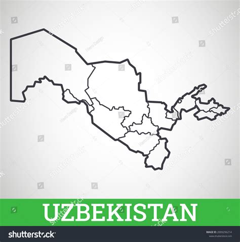 Simple Outline Map Uzbekistan Vector Graphic Stock Vector Royalty Free