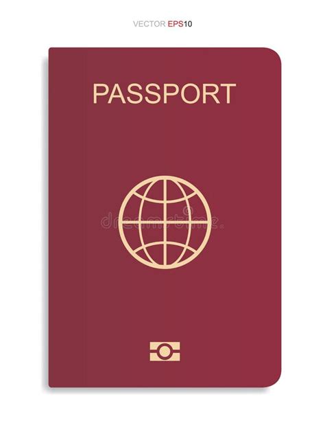 Red Passport Isolated On White International Identification Document