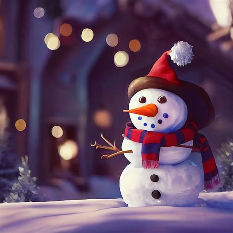 Premium Photo | Christmas snowman character cute snowman in christmas ...