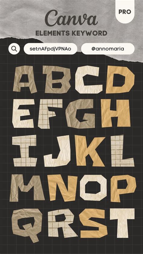 Canva Elements Keyword Alphabet Letters Cut Out Paper Lettering