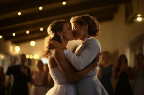 Premium Photo Intimate Moment Between A Lesbian Couple Sharing Generative Ai