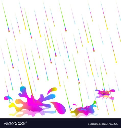 Colorful rain drops isolate Royalty Free Vector Image