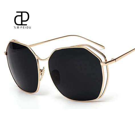 Feidu Vintage Metal Hollow Butterfly Sunglasses Women Brand Designer Mirror Sun Glasses Women