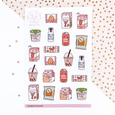 Aesthetic Sticker Pack Template Korean Printable En Pegatinas