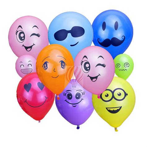 Buy Hk Balloons Colorful Emoji Smiley Face Expression Latex Balloons