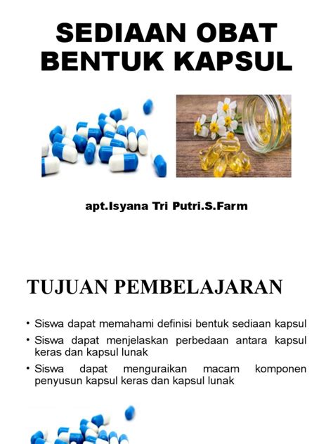 Sediaan Obat Bentuk Kapsul Pdf