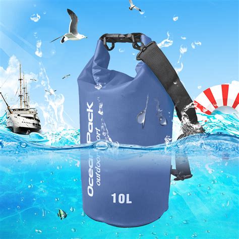 Waterproof Pouch Dry Sack For Drifting Swimming Trekking Bag Blue L