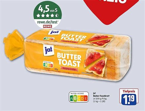 Ja Butter Toastbrot Angebot Bei Rewe 1prospektede