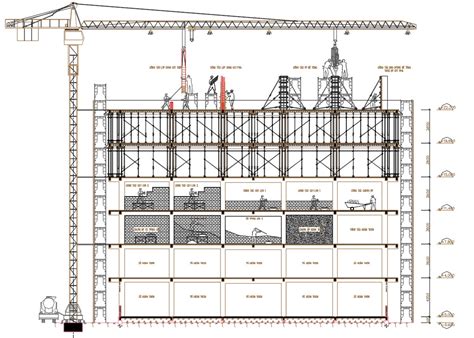 Construction Site With Tower Crane Dwg File Cadbull