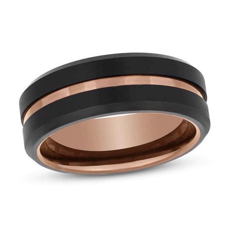 Wedding Band Black Brown Tungsten Carbide 8mm Kay Black Wedding