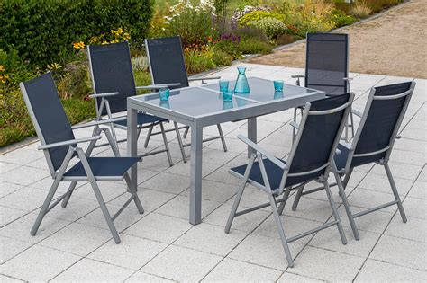 Merxx Gartenm Bel Set Amalfi Tlg Marineblau Mit Ausziehtisch