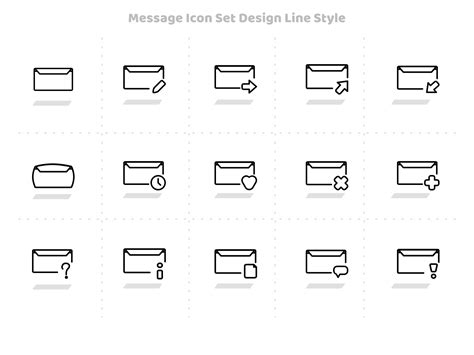 Message Icon Set Design Line Style By Taufik Ramadhan On Dribbble