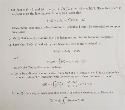 Solved Let F Z Z3 1 And Let Zı 1 V3 2