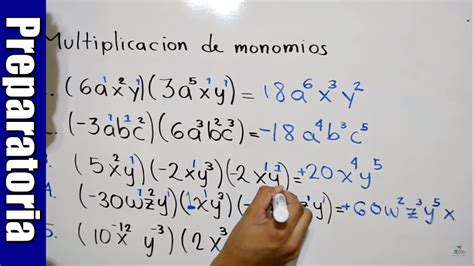 Multiplicación De Monomios 5 Ejemplos Youtube