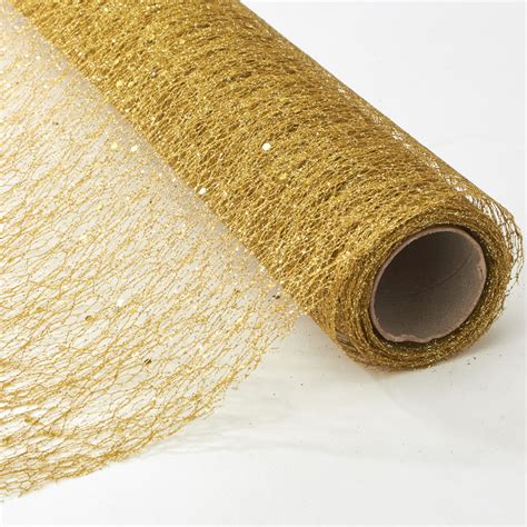 Decorative Mesh Roll - 19” x 5 yards - Gold