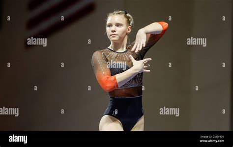 Oregon State S Jade Carey Competes On The Balance Beam During An NCAA