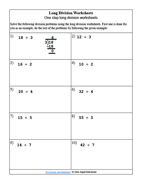 3rd Grade Long Division Worksheets Worksheets For Kindergarten