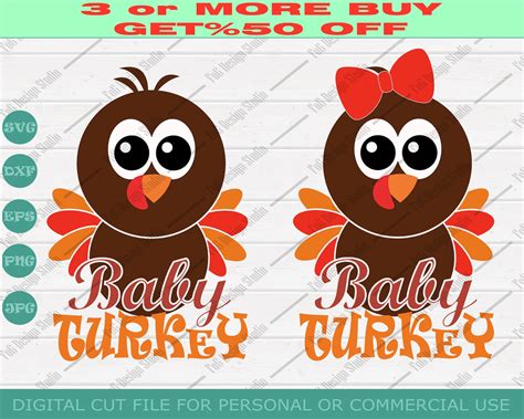 My First Thanksgiving Cute Baby Turkey Svg File For Cricut Etsy