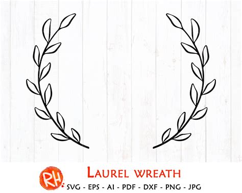 Half Laurel Wreath Svg