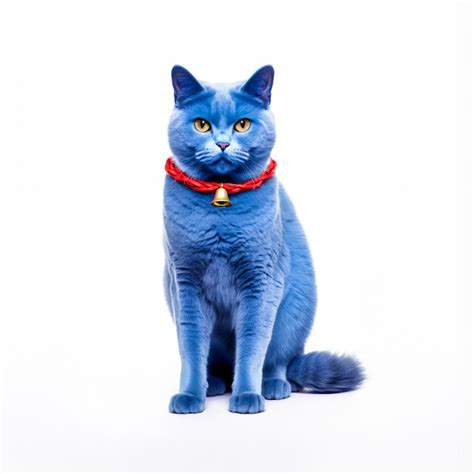 Premium AI Image | blue cat with red collar